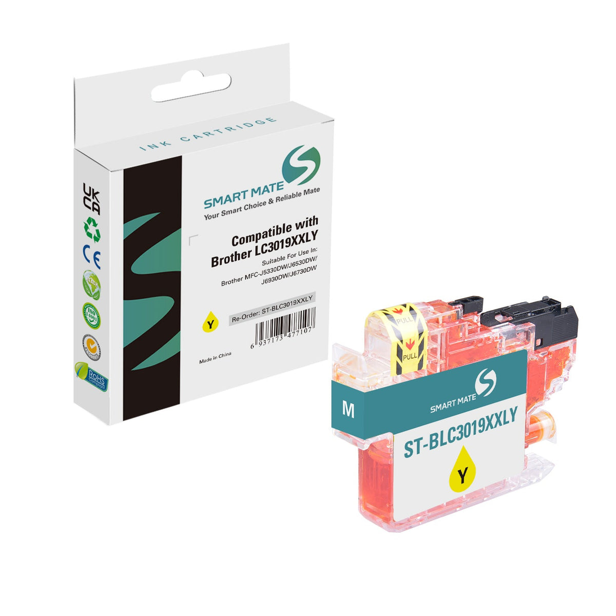 Smart Mate Compatible Brother LC3019XXL Yellow Ink Cartridge Extra High Yield