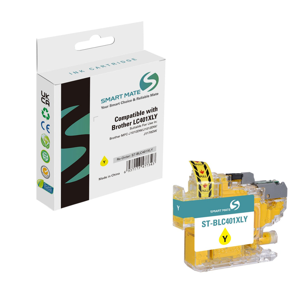 Smart Mate Compatible Brother LC401XL Yellow Ink Cartridge High Yield