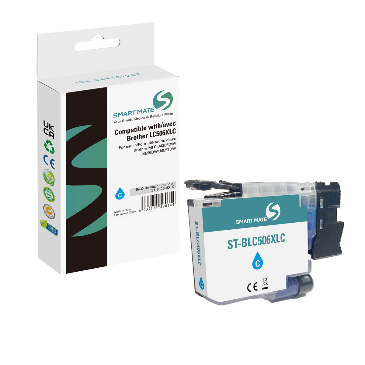 Smart Mate Compatible Brother LC506XL Cyan Ink Cartridge High Yield