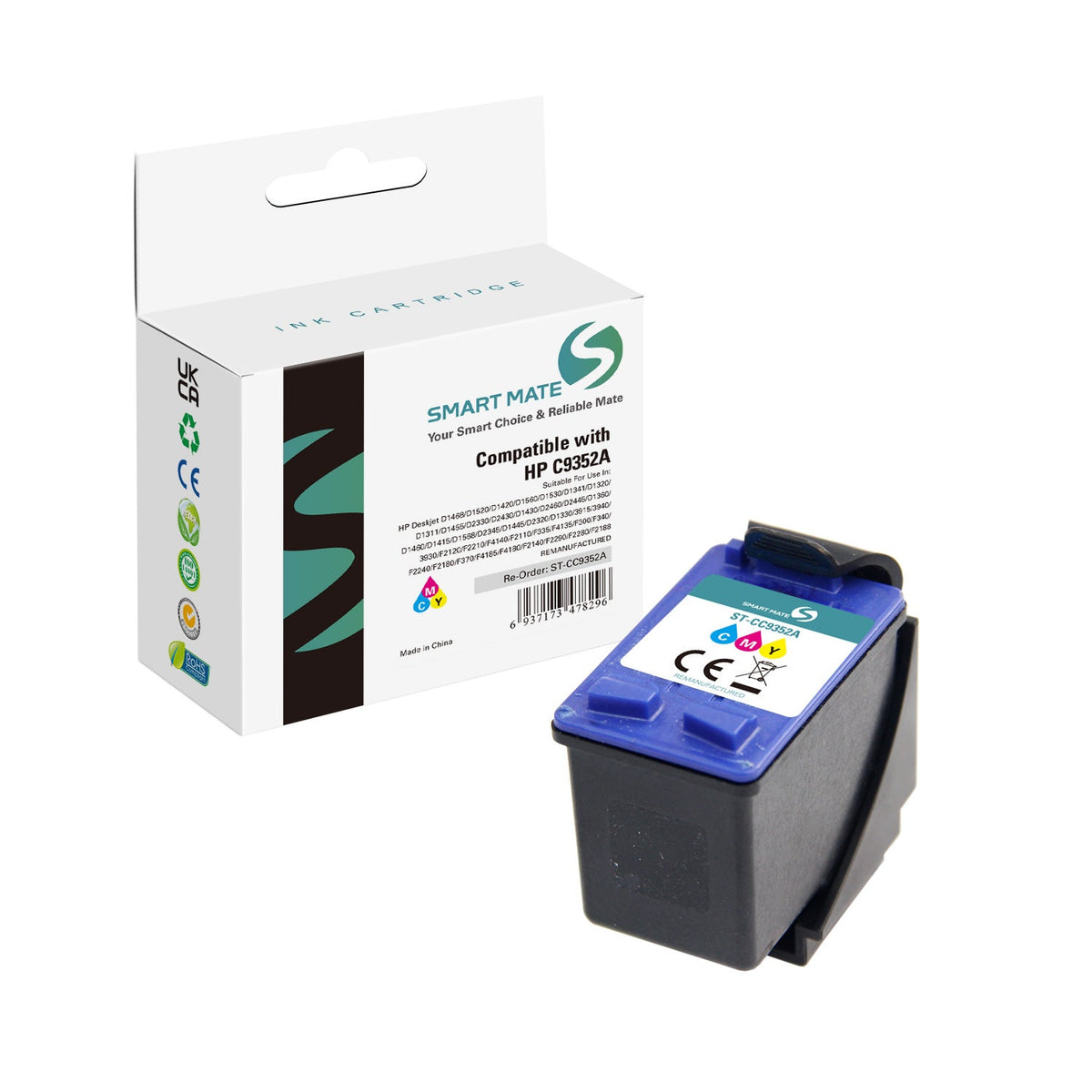 Smart Mate Compatible HP 22 C9352AN Tricolor Ink Cartridge