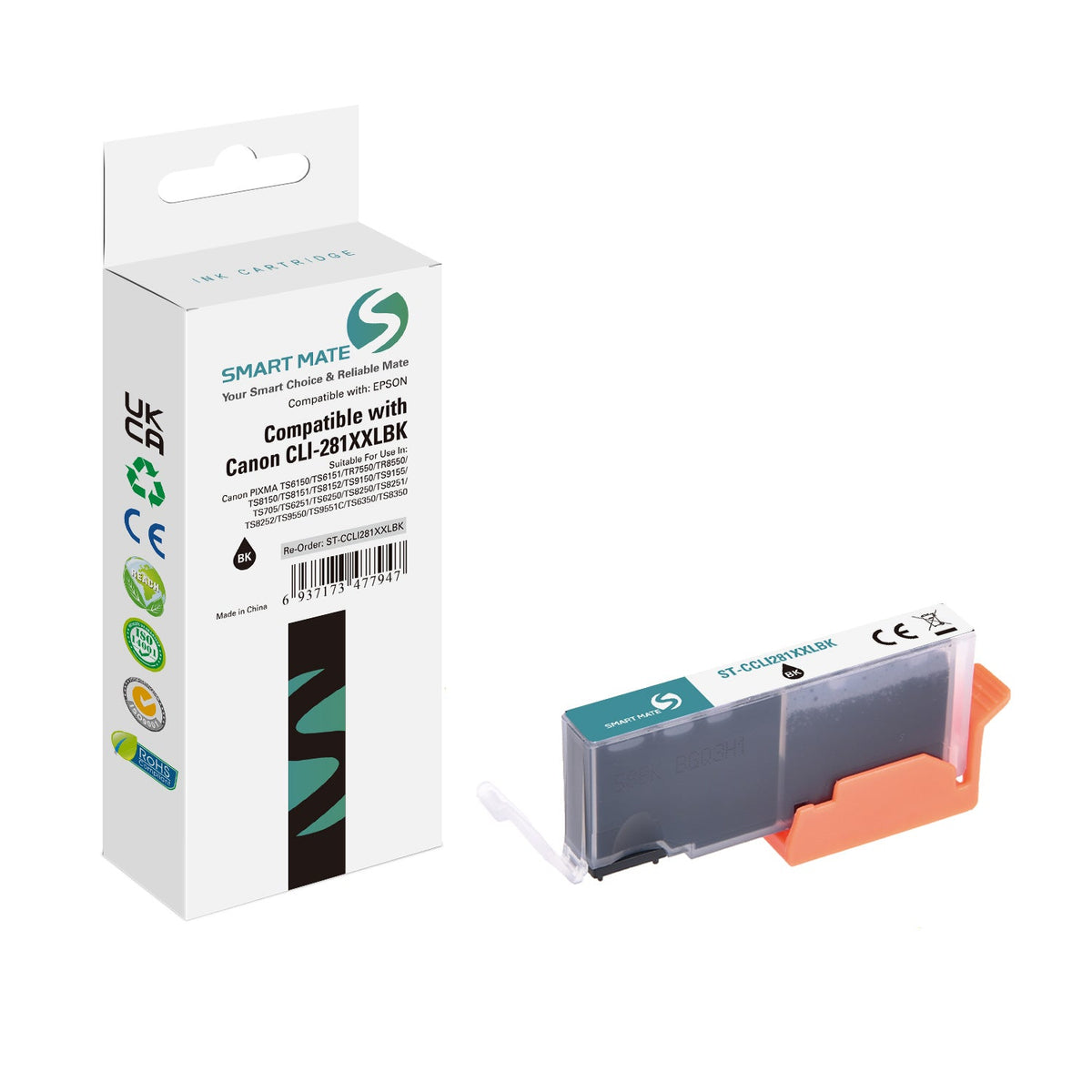Smart Mate Compatible Canon CLI281XXL Black Ink Cartridge Extra High Yield (1983C001)
