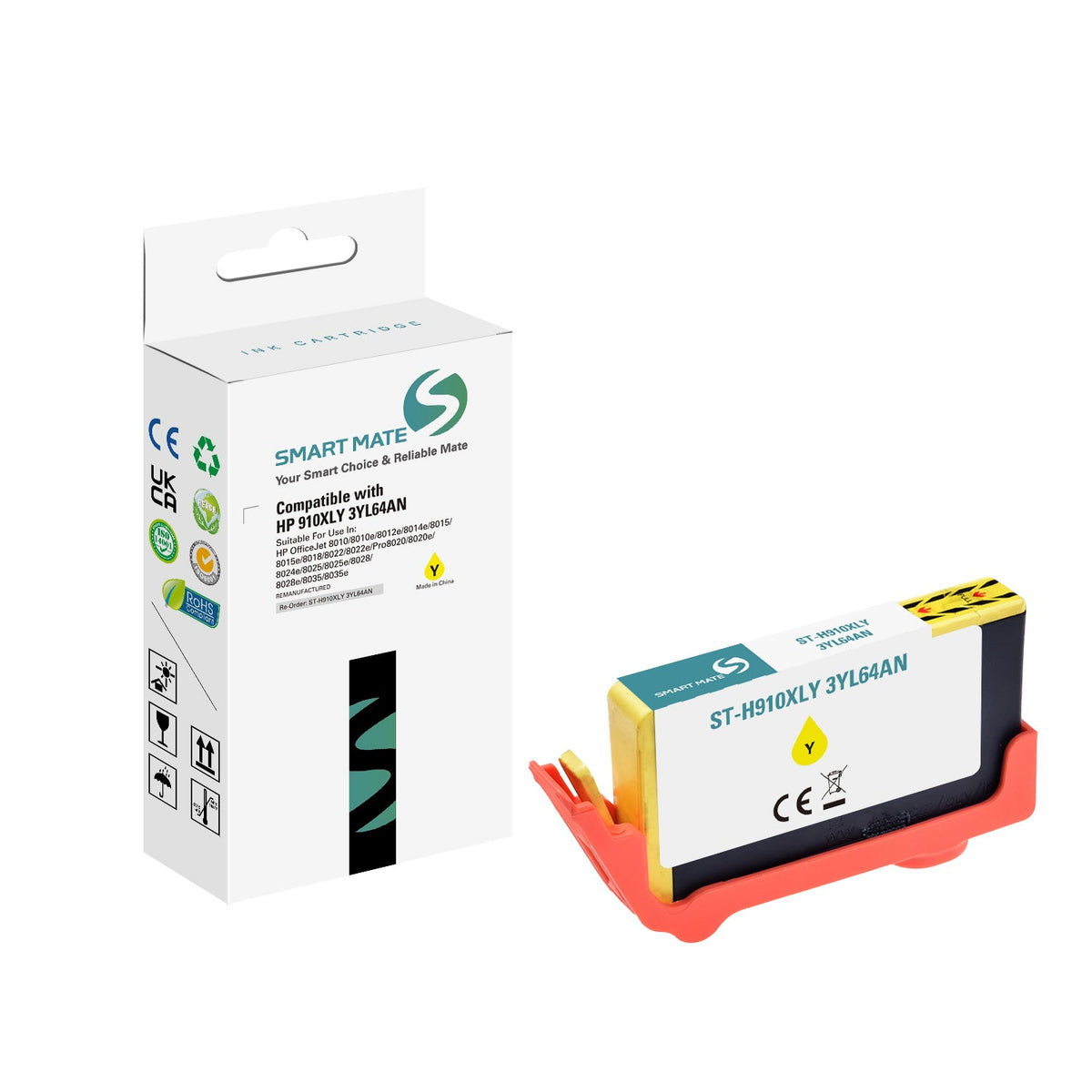 Smart Mate Compatible HP 910XL Yellow Ink Cartridge (3YL64AN) High Yield