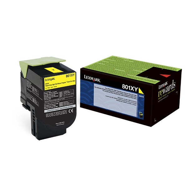 Lexmark 80C1XY0 Original Yellow Toner Cartridge High Yield