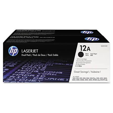 HP 12A Original Black Toner Cartridge 2 PACK(Q2612AD)