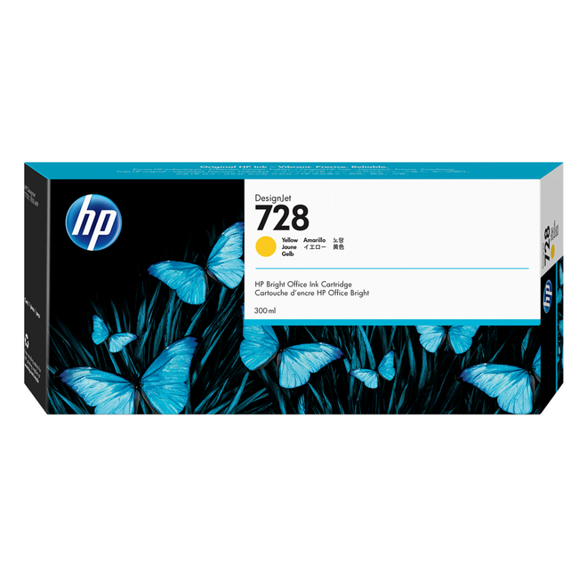 HP INKJET #728 YELLOW (F9K15A) DESIGNJET T730/830 300ML