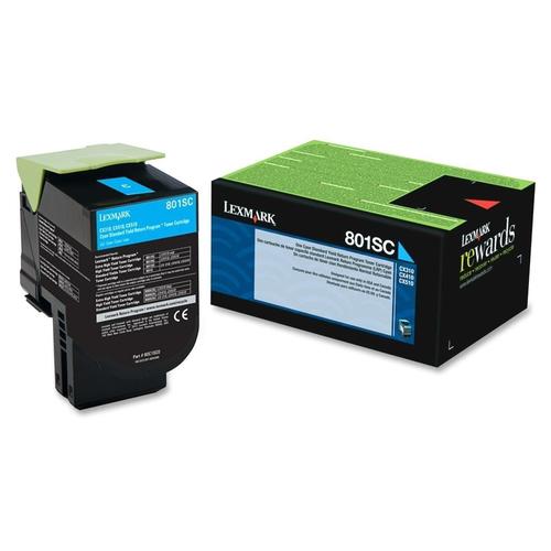 Lexmark 80C1SC0 Original Cyan Toner Cartridge - Return Program