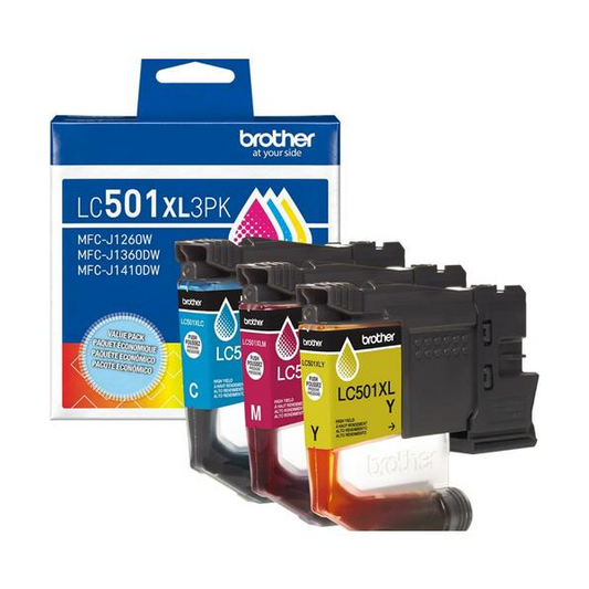 Brother jet d'encre LC501XL cyan/magenta/jaune (lot de 3)