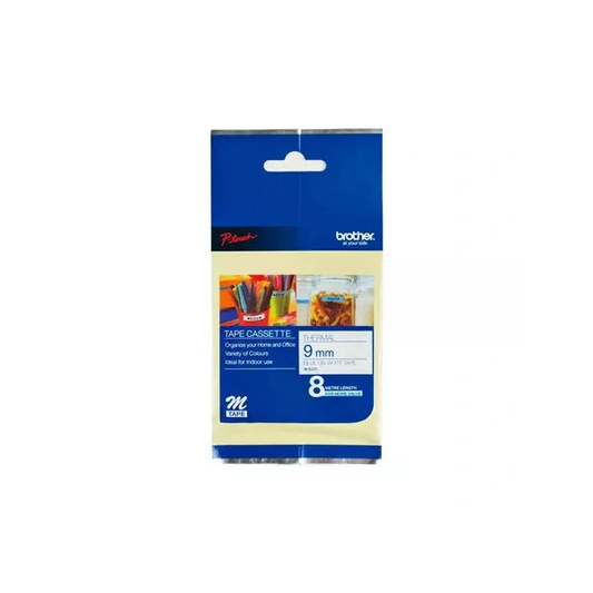 BROTHER TAPE MK223 BLUE/WHITE NON-LAMINATED 9MM X 8MM