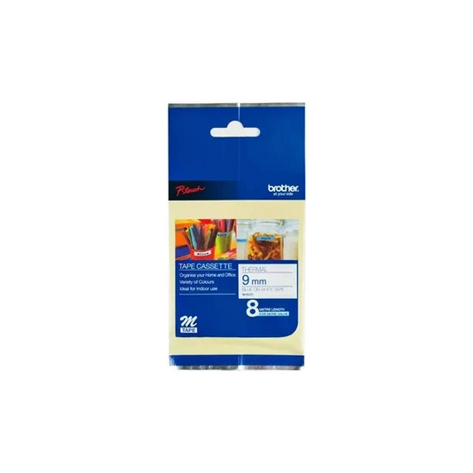 BROTHER TAPE MK223 BLUE/WHITE NON-LAMINATED 9MM X 8MM