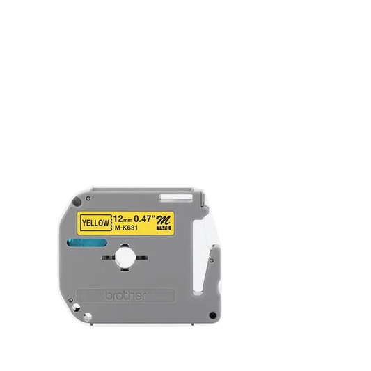 BROTHER TAPE MK631 BLACK/YELLOW NON-LAMINATED 12MM X 8MM