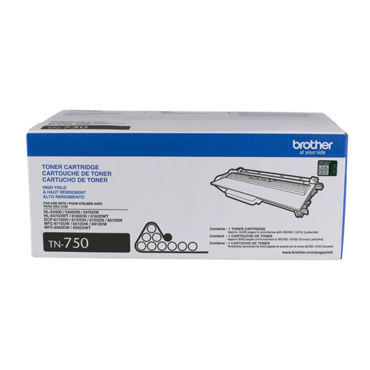 Brother TN750 Original Black Toner Cartridge High Yield