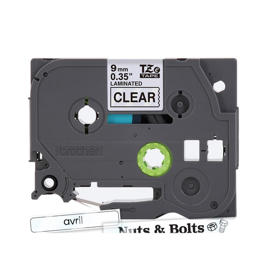 BROTHER P-TOUCH TAPE TZE121G BLACK/CLEAR 9MM