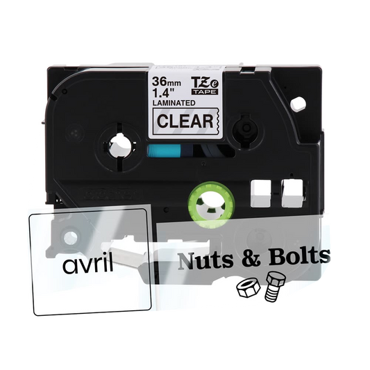 BROTHER P-TOUCH TAPE TZE161G BLACK/CLEAR 36MM