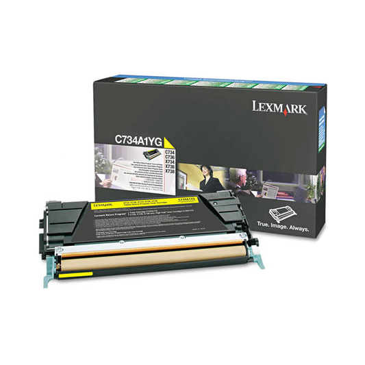 Lexmark C734A1YG Original Yellow Toner Cartridge - Return Program