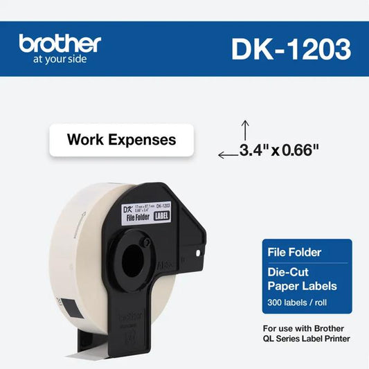 BROTHER DK1203 FILE FOLDER PAPER LABELS 17MM X 87,1MM