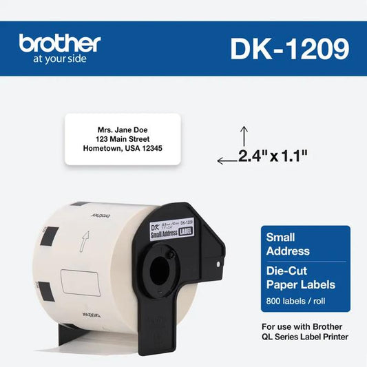 BROTHER DK1209 SMALL ADDRESS PAPER LABELS 28,9MM X 62MM