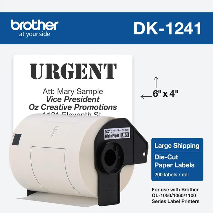 BROTHER DK1241 LARGE SHIPPING LABELS 101MM X 152MM