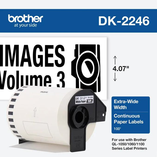 BROTHER DK2246 BLACK/WHITE CONTINUOUS PAPER 103MM x 30.4MM
