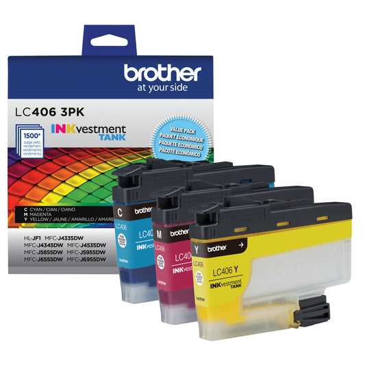 Brother LC406 Original Cyan/Magenta/Yellow Ink Cartridge