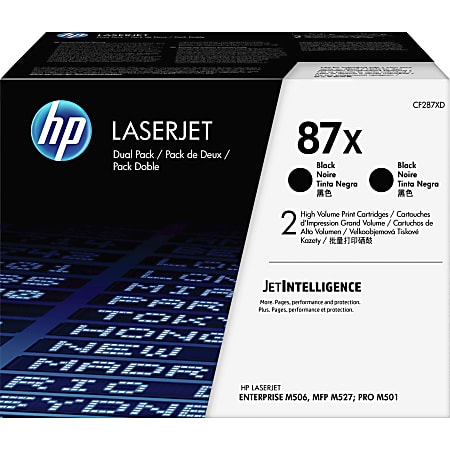 HP 87X Original Black Toner Cartridge High Yield-2PK (CF287XD)