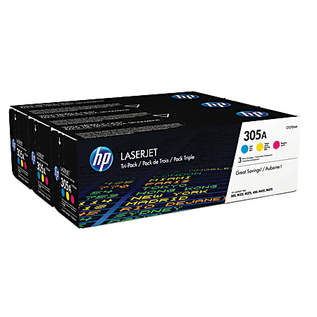 HP 305A CE411A Original Cyan/Magenta/Yellow Toner Cartridge (CF370AM)
