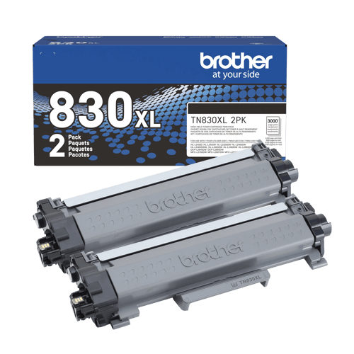 Cartouche de toner noire originale Brother TN830XL, LOT DE 2