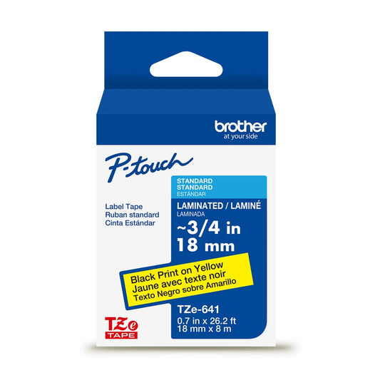 BROTHER P-TOUCH TAPE TZE641G BLACK/YELLOW 18MM
