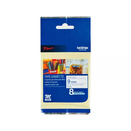BROTHER TAPE MK223 BLUE/WHITE NON-LAMINATED 9MM X 8MM