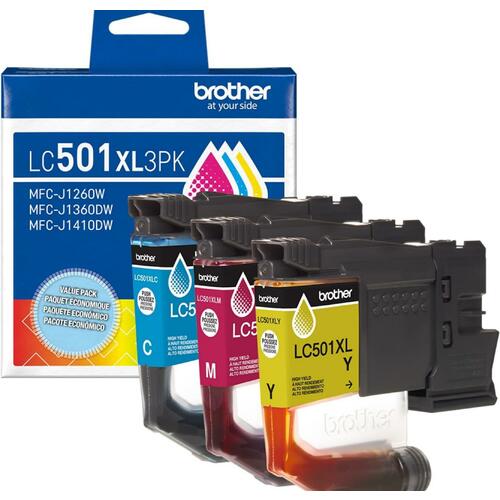 Brother LC501XL Original Cyan/Magenta/Yellow Ink Cartridge 3 PACK