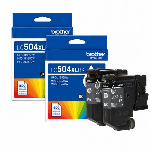 Brother LC504XL Original Black Ink Cartridge 2 PACK