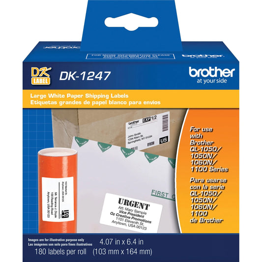 BROTHER DK1247 LARGE SHIPPNG LABELS 103MM X 164MM