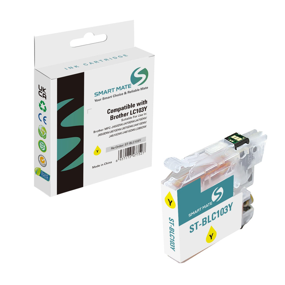 Smart Mate Compatible Brother LC103 Yellow Ink Cartridge