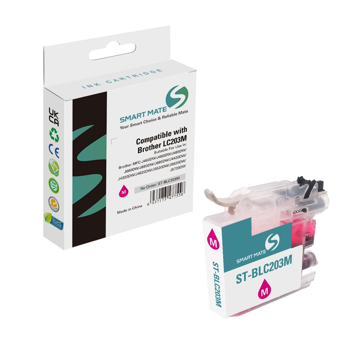 Smart Mate Compatible Brother LC203 Magenta Ink Cartridge
