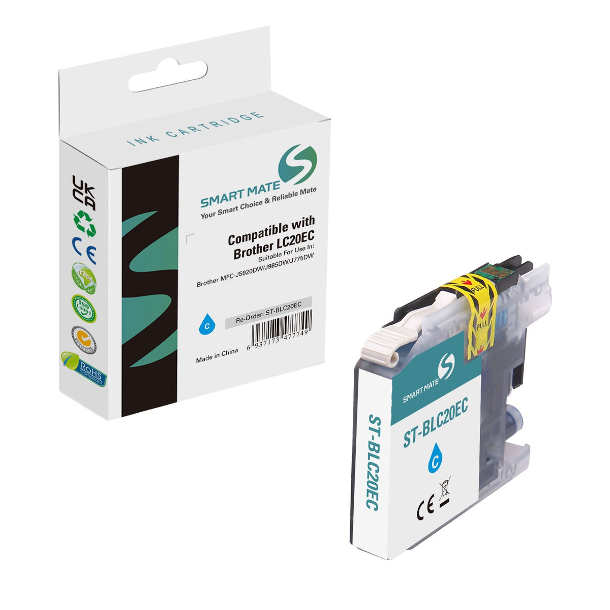 Smart Mate Compatible Brother LC20E Cyan Ink Cartridge