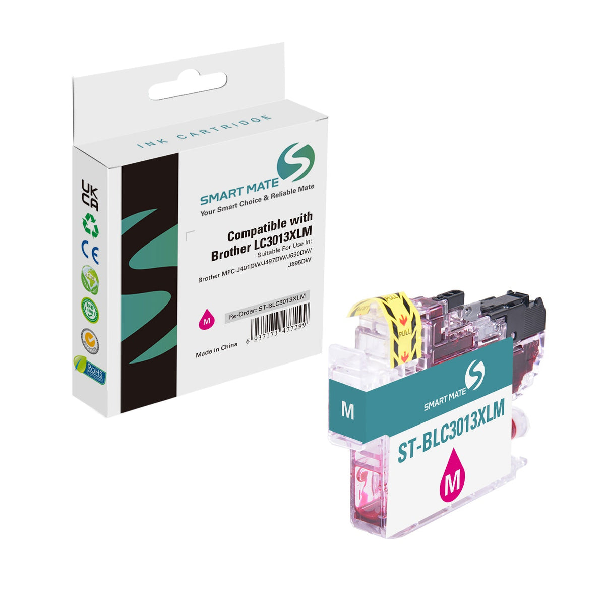 Smart Mate Compatible Brother LC3013XL Magenta Ink Cartridge High Yield