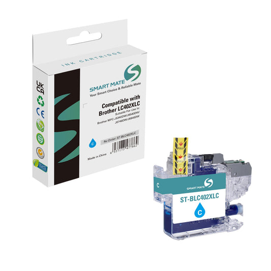 Smart Mate Compatible Brother LC402XL Cyan Ink Cartridge High Yield