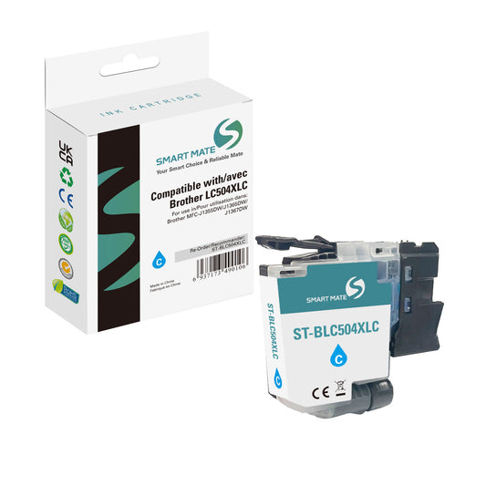 Smart Mate Compatible Brother LC504XL Cyan Ink Cartridge High Yield
