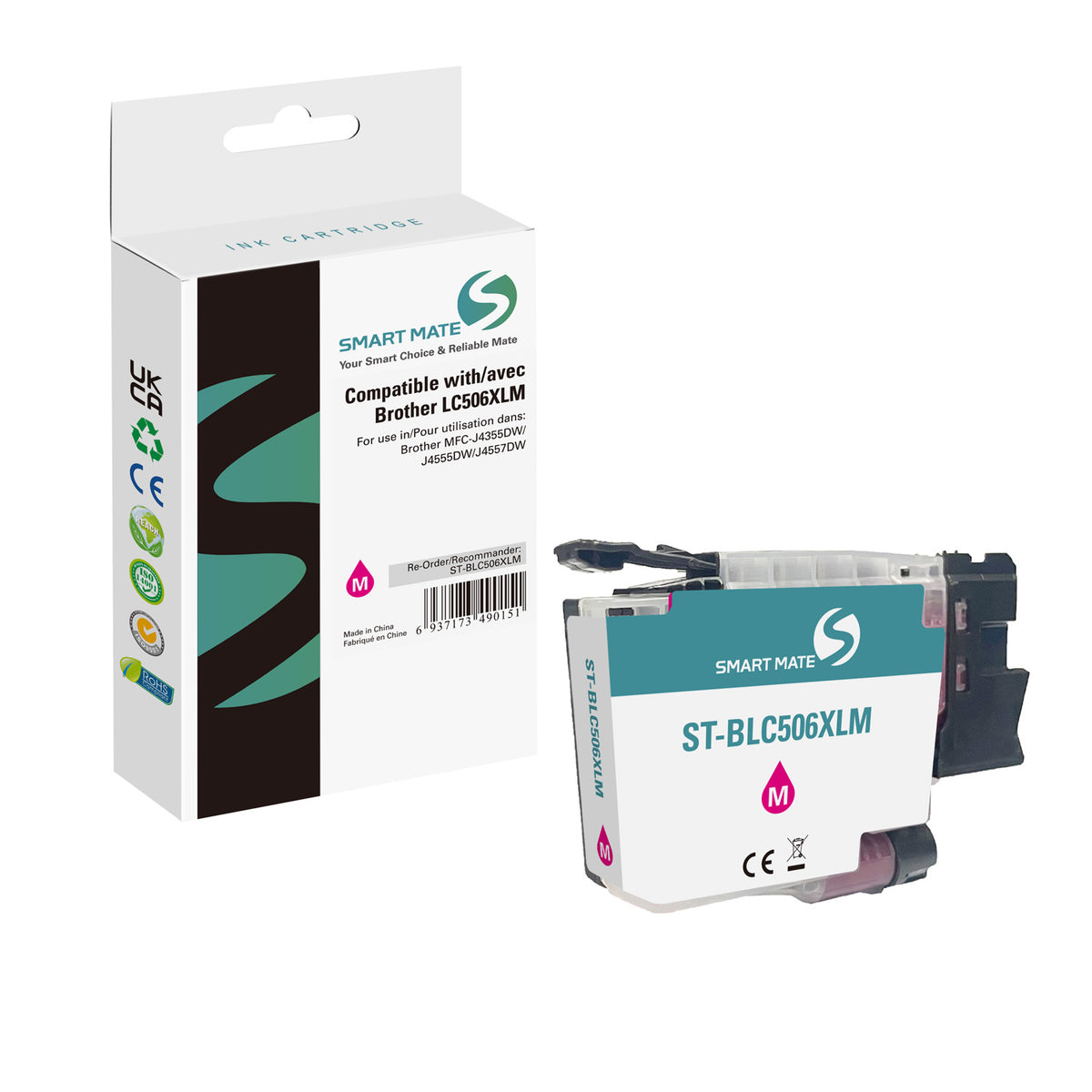 Smart Mate Compatible Brother LC506XL Magenta Ink Cartridge High Yield