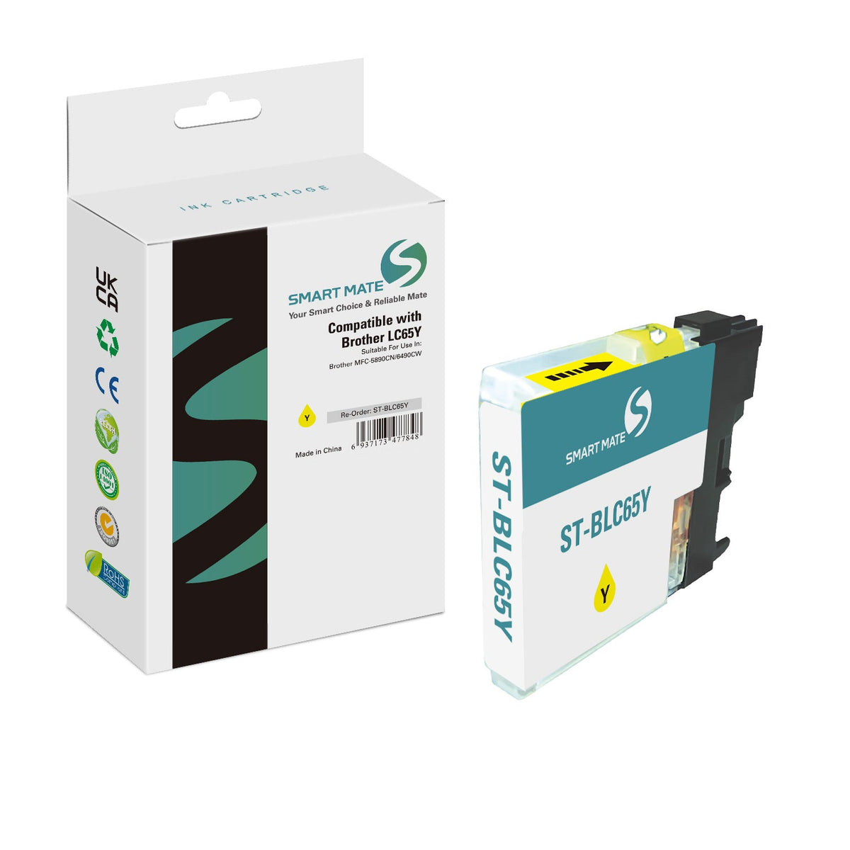 Smart Mate Compatible Brother LC65 Yellow Ink Cartridge
