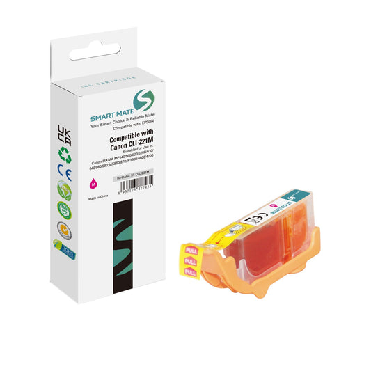 Smart Mate Compatible Canon CLI221 Yellow Ink Cartridge (2949B001)