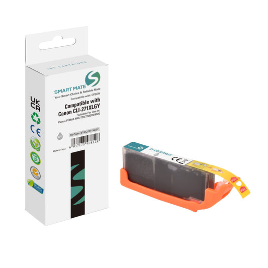 Smart Mate Compatible Canon CLI271XL Gray Ink Cartridge High Yield (0340C001)