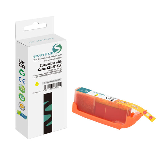 Smart Mate Compatible Canon CLI271XL Yellow Ink Cartridge High Yield (0339C001)