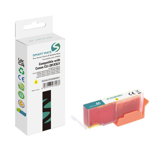 Smart Mate Compatible Canon CLI281XXL Yellow Ink Cartridge Extra High Yield (1982C001)