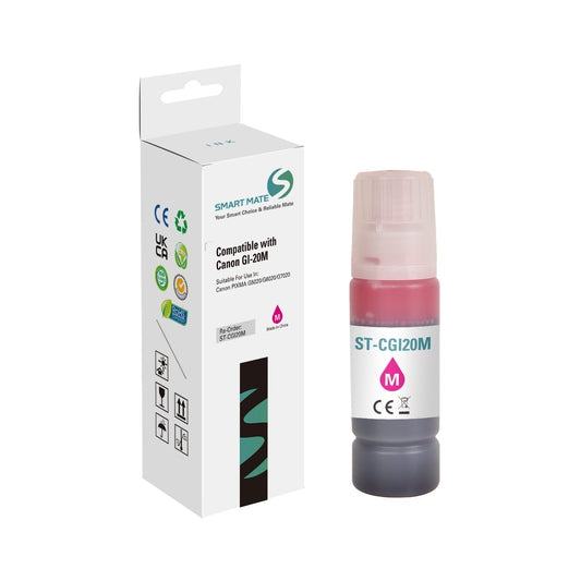 Smart Mate Compatible Canon GI20 Magenta Ink Cartridge (3395C001)