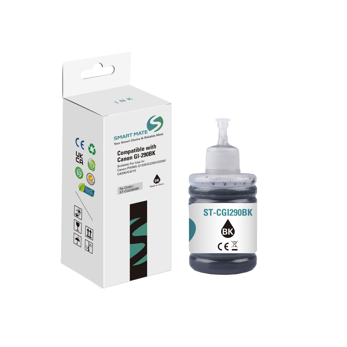 Smart Mate Compatible Canon GI290 Black Ink Cartridge (1595C001)