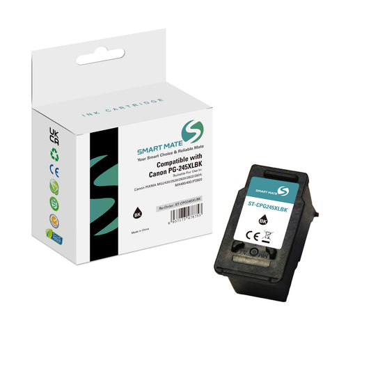 Cartouche d'encre noire haut rendement Smart Mate compatible Canon PG245XL (8278B001)