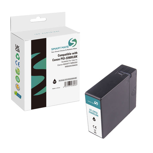 Smart Mate Compatible Canon PGI2200XL Black Ink Cartridge High Yield (9255B001)