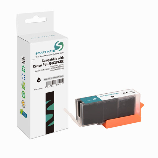 Smart Mate Compatible Canon PGI250XL Black Ink Cartridge High Yield (6432B001)