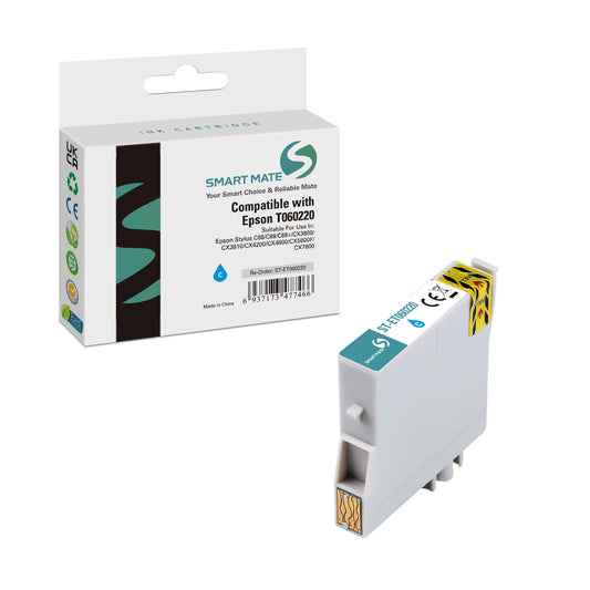 Smart Mate Compatible Epson T060 Cyan Ink Cartridge (T060220-S)