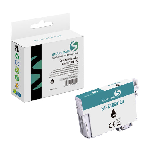 Smart Mate Compatible Epson T0691 Black Ink Cartridge (T069120-S)